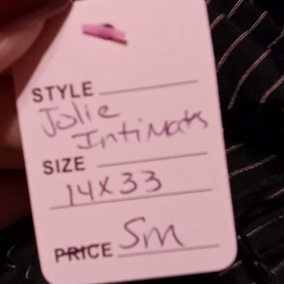 Jolie Intimates Sexy small Black Pink Pinstripe With Pink Accents Lingerie - Picture 6 of 7